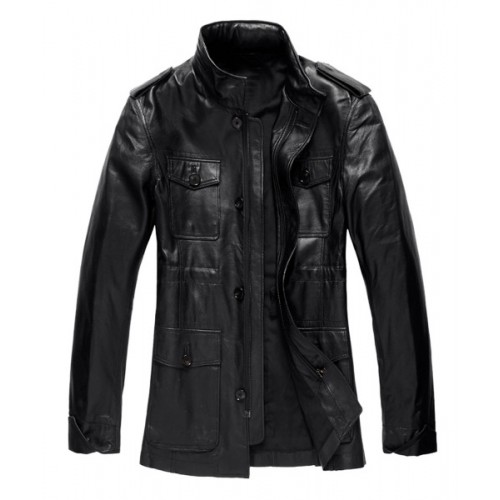 CLASSY SLIM FIT MOTORCYCLE LEATHER COAT